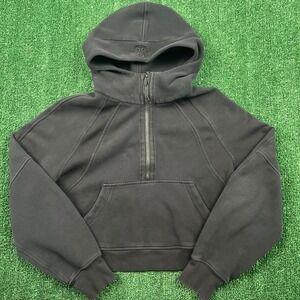 Lululemon Scuba Oversized 1/2 Zip Hoodie Boxy Black Women's M/L Athletic Workout